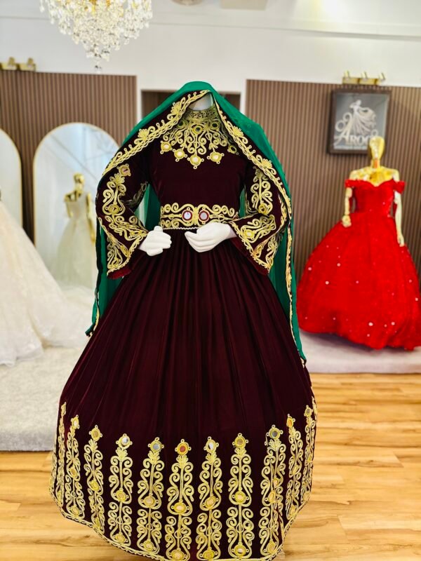 Elegant Traditional Afghan Dress